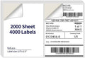 8.5" x 5.5" Half Page Self Adhesive Shipping Label, Compatible Laser & Inkjet Printers, White, 2 Labels Per Sheet(2000 Sheet 4000 Labels) by NefLaca