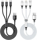 Travel Essentials Multi USB Charging Cable 3A, (2Pack 6.6FT) Charging Cable by Yrcxtxjy