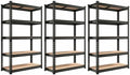 REIBII Set of 3 Storage Shelves 5 Tier Garage Shelving Heavy Duty Load 2000LBS, 60" H x 27.6" W x 11.8" D Adjustable Metal Shelving Unit, Utility Rack Shelf for Basement Pantry Shed Warehouse by REIBII