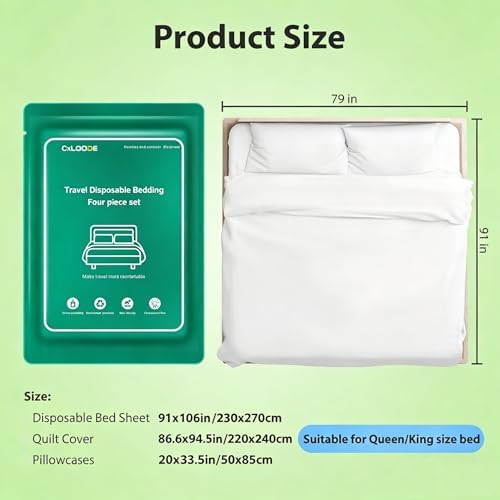 4 Pack Disposable Bed Sheet Queen Size for Travel - Image 6