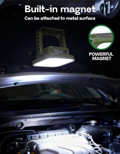 Portable LED Work Light, 12000mAh Rechargeable Flood Light for Job Site, 3500Lumens, 4 Modes, IP65 Waterproof, Magnetic Work Lights with 1/4 Screw Adapter Base - Image 2