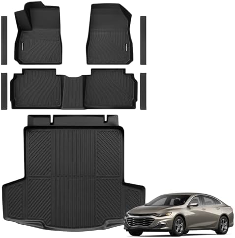 All Weather Floor Mats Cargo Liner for Chevy Malibu 2016-2023 2024 2025 by Aroppca