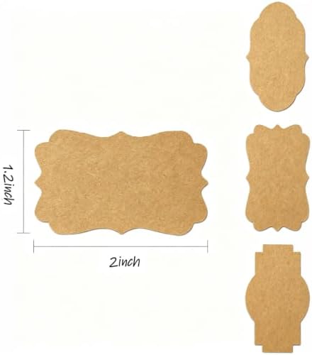 300 Pcs Gift Tag Name Labels Stickers, Kraft Blank Self-Adhesive Jar Labels for Storage Bins Essential Oil Spice Bottle Cosmetic Decoration Food Containers, Mason Labels Craft Presents Stickers - Image 2