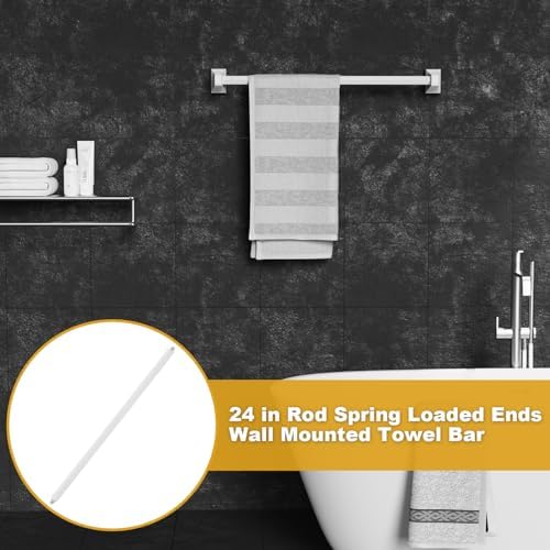 24 Inch Adjustable Towel Bar Replacement Rod for Ceramic Square Holders - Image 5