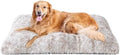 EHEYCIGA Fluffy Dog Crate Bed, Plush Extra Large Dog Pillow, Brown by EHEYCIGA