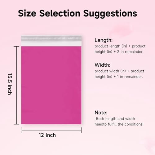 Pink Poly Mailers 12x15.5 Inch, 50 Pack - Image 3