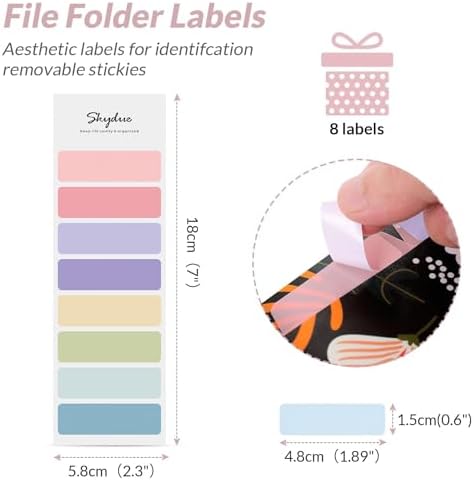 SKYDUE Expanding File Folder with 5 Pockets, Floral Accordion File Organizer for Important Document, Portable Receipt Paper Organizer, School Office Supplies Black - Image 4