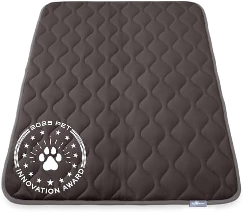 Paw Inspired Washable Padded Crate Mats for Dogs, Gray, 47x29 Inch by HOME