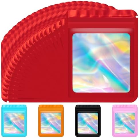 100 Pack Resealable Bags for Small Business (3x3 Inch, Red) by Jetmore