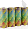 SINGARO Car Tissue Holder, 4 Pack Car Cup Holder Facial Tissues with Travel Tissue Bag, Quick and Convenient Flower Combination Car Tissue Box(4 Canisters/200 Tissues) Yellow - Green by SINGARO