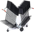 Pemberly Row Steel Music Stand Dolly, Zinc Silver Finish, 47"H x 27"W x 59"D, 15-Gauge Metal Construction, Holds 20 Stands, Large Wheels, Ergonomic Rubber Handles, Heavy-Duty Transport Cart for Events by PEMBERLYROW