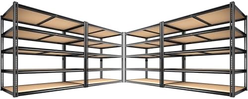 ROOMFAVE 40" W Storage Shelves 5 Tier Garage Shelving 2350LBS, 4PCS by RoomFave-organizeyourjoy