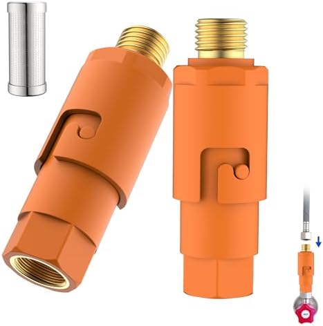 Under Sink In line Water Filter - Sediment Water Filter, Reusable Impurity Filter Attachment, 9/16" Female x 9/16" Male Thread Connector Size for Bathroom Kitchen RV Faucet Supply Lines (1 Pair) by J-HVA