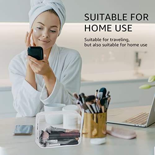 4Pcs Crystal Clear PVC Travel Toiletry Bag Kit for Women Men, Cosmetic Bags - Image 2