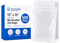 12” X 15” (500 Count) 2 Mil Clear Reclosable Zip Plastic Poly Bags by SpartanIndustrial