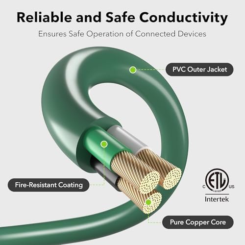 BN-LINK 2-Pack 15Ft Outdoor Extension Cord with 3 Outlets 16/3 SJTW Power Cord, 3-Prong Grounded Plug, for Landscaping & Holiday Decorations, ETL Listed - Image 3