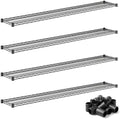 12"x72" Metal Wire Shelves 4-Pack Black, NSF Commercial Kitchen Storage Rack Replacement by Zedfire
