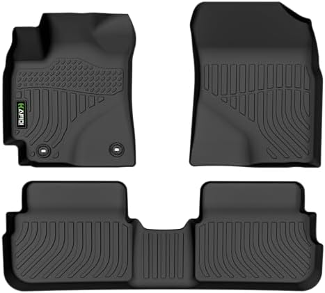 Floor Mats Custom for Toyota Corolla 2009-2013 All Weather Protection TPE Heavy Duty Non-Slip Automotive Floor Liners Fits Front& 2nd Row Full Set Accessories, Black by HAFIDI