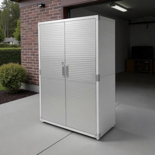 UltraGarage Heavy-Duty Metal Storage Cabinet, Industrial Grade Steel Construction with Slatted Doors, Lock Keys,Professional Garage Organization System (Granite, 48" W x 24" D x 72" H) - Image 2
