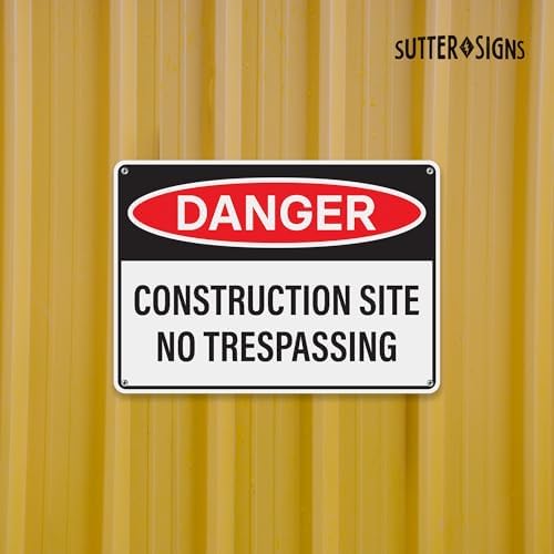 4pcs Danger Construction Site Sign 14x10 inch - Plastic - Image 5