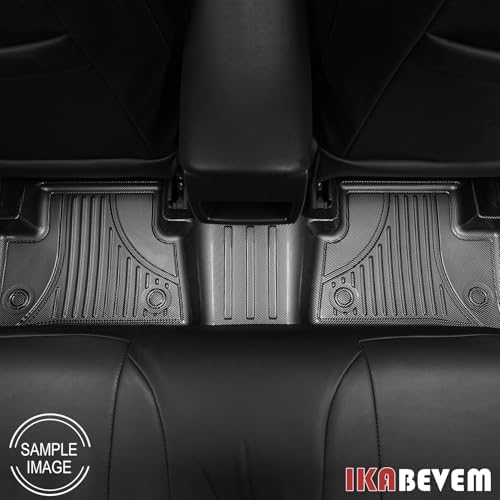 IKABEVEM Upgrade Floor Mats Fit for Toyota Camry (Include Hybrid) 2025+ 1st & 2nd Carbon Fiber Pattern Floor Liners & Black Fabric Front Carpets, 5-PC All Weather Anti-Slip Waterproof Mats - Image 4