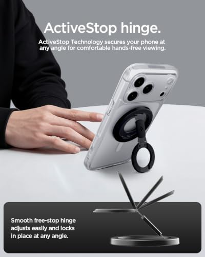 Spigen for MagSafe Phone Grip, O-Mag Ring MagFit Dual Magnet Hinge Holder - Image 4