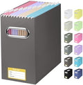 BALEINE 1PK File Organizer Box, Cardboard File Folder Organizer with Handle by BALEINE