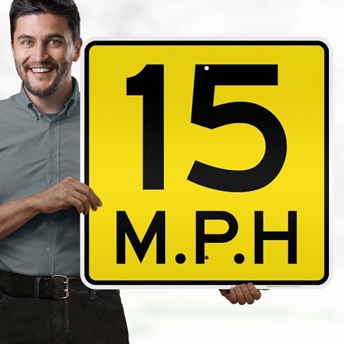 15 Mph Sign, 24x24 Inches, 3M EGP Reflective.080 Aluminum, Fade Resistant, Made in USA by My Sign Center - Image 2