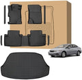 PELEUS Floor Mats Custom Compatible with Honda Civic Hybrid 2012-2015 (NOT for Gas) All-Weather TPE Odorless Car Liners Front Rear and Trunk Cargo Liner Set with 4Pcs Door Sill Guards Black by Unknown