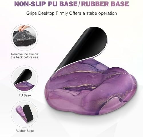 ToLuLu Desk Mat, XXL Large Mouse Pad Wrist Support Set，4 in1 Gaming Mousepad Desk Pad+ Ergonomic Mouse Pad with Wrist Rest + Keyboard Wrist Rest+Coaster for Women Home Office Computer, Purple Marble - Image 5