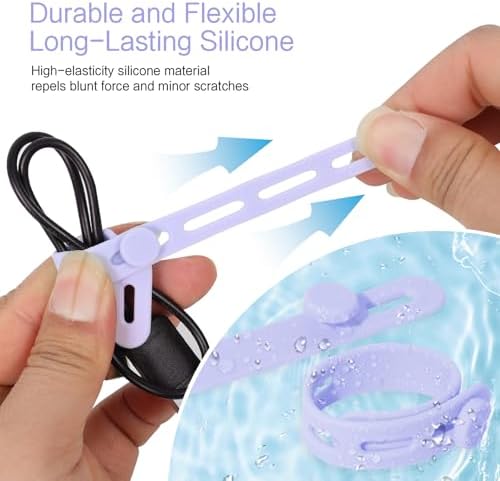 Donruby 30Pcs Silicone Cable Ties, Reusable Cord Organizer Straps, 6 Colors - Image 4