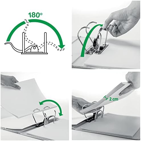 Leitz Plastic Lever Arch File, 90 Percent Recycled Card, 30 Percent Pre-Consumer Recycled Plastic, with Thumbhole and Rado Rings, 50mm Spine 350 Sheet Capacity, Red, 10151025 - Image 4