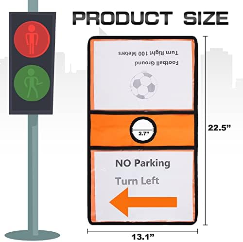 Amylove Set of 12 Traffic Cone Sleeve with Pockets, Multicolor - Image 2