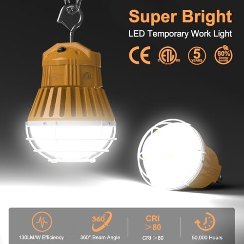 100W 80W 60W LED Temporary Work Light with Selectable CCT 4500K/5000K/5700K - Image 2