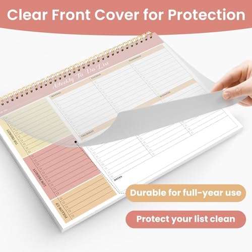 Weekly To Do List Notepad with 52 Undated Sheets（8.5"×11"）- Undated Weekly Planner Notepad for Office Desk Accessories and Supplies - Sunshine Petal - Image 4
