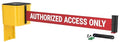 WM412 Retractable Belt Wall Mounted Yellow Crowd Control Barrier and Receiving by Visiontron