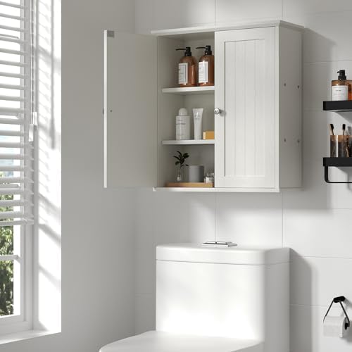 Shintenchi Bathroom Wall Medicine Cabinet, Over The Toilet Storage, Cream - Image 3