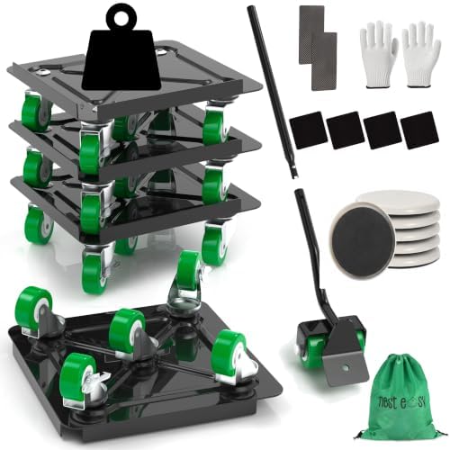 Heavy Duty Furniture Dolly 360 Rotate 5 Wheels 3000 Lbs Capacity 5.3x5.3 in by NESTEASY