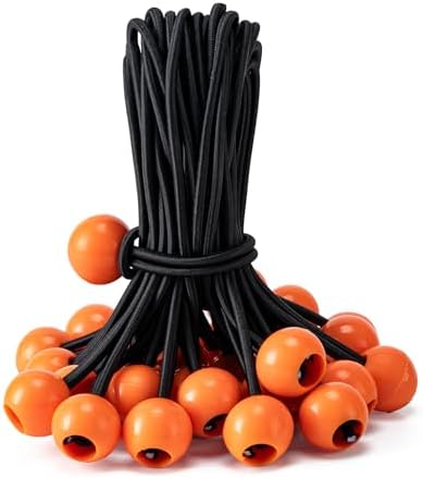 30 Pack Ball Bungee Cord, Heavy Duty Bungie Cord Balls (9",Black/Orange) by Unknown
