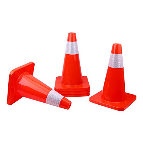 18" Traffic Cones PVC Safety Road Parking Cones Weighted Hazard Cones - Image 9