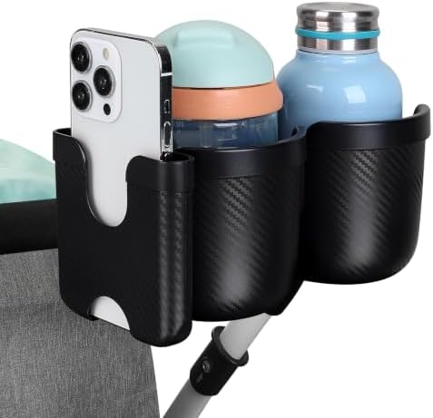Accmor Stroller Cup Holder with Phone Holder, Bike Cup Holder, Walker Scooter Wheelchair Cup Holder Attachment, Universal Cup Holder for Uppababy Graco Strollers - Image 4