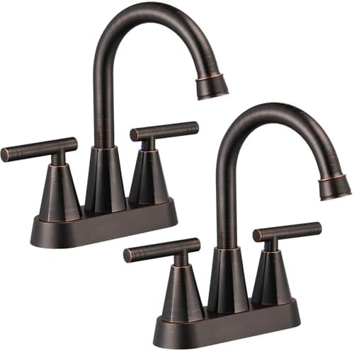 Cobbe Bronze Bathroom Faucets, Centerset Bathroom Sink Faucet, 2 Pack by Cobbe