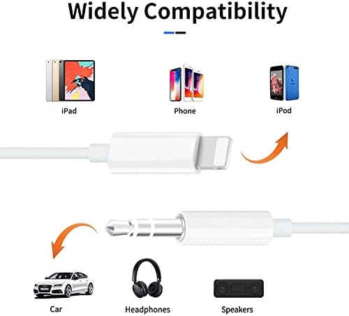 (Apple MFi Certified) iPhone AUX Cord,Lightning to 1/8 Inch Audio Cable,3.3ft, Headphone Jack Adapter Male Aux Stereo Audio Cable Compatible for iPhone 14/13/12/11/XR/X/8/7 (White) - Image 2