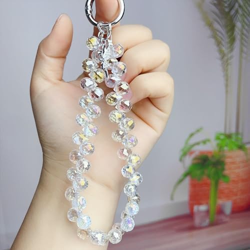 TENOC Beaded Phone Wrist Strap, White - Image 4