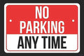 New Warning Metal Tin Signs No Parking Any Time Print Red White and Black Notice Decor Wall Signs Street Sign 20 x 30 cm / 8 x 12 inches (Height x Length) by Eletina