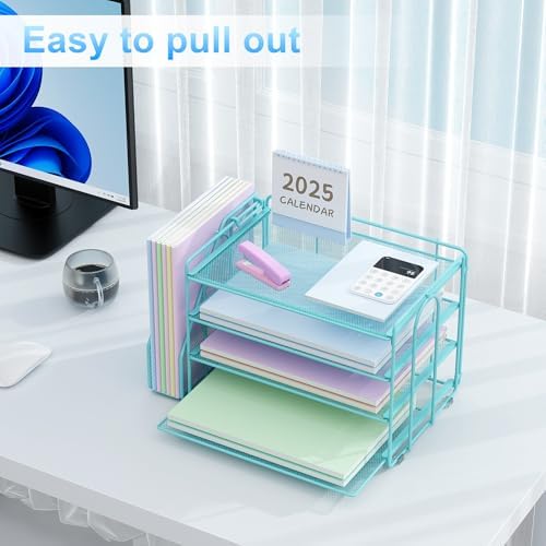 Spacrea 4-Tier Paper Organizer for Desk with File Organizer - Image 6