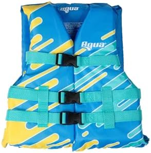 Aqua Oceans 7 Life Jacket for Kids - US Coast Guard Approved Life Vest for Infant, Child & Youth Boys and Girls, Open-Side PFD for Boating, Swimming & Water Sports by Aqua+LEISURE