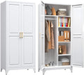 SteeLoong Armoire Wardrobe Closet,71" H Wardrobe Cabinet with Hanging Rod by Steeloong