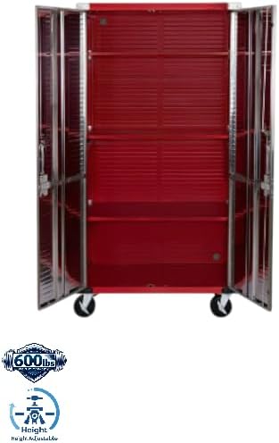 Heavy-Duty Commercial Storage Cabinet (Red, 36" W x 18" D x 72" H) - Image 4