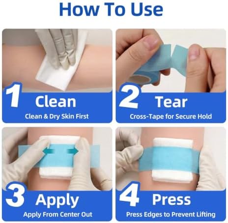 Niceful Silicone Medical Tape, Strong Hold, for Fragile Skin, 1"x4Yd 4 Roll - Image 6